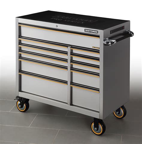 craftsman pro series 41-inch 11-drawer stainless steel rolling cabinet|CRAFTSMAN 11.